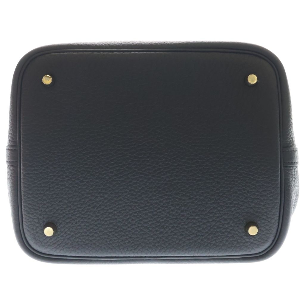 Hermes Picotin Lock MM Taurillon Clemence Gold Handbag Noir — view 4