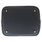 Hermes Picotin Lock MM Taurillon Clemence Gold Handbag Noir — view 4
