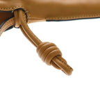 Loewe Flamenco Pocket Leather Logo Embossed Drawstring Bag Brown — view 6