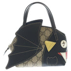 Gucci Children's GG Supreme Handbag Black Beige Leather Silver — view 2