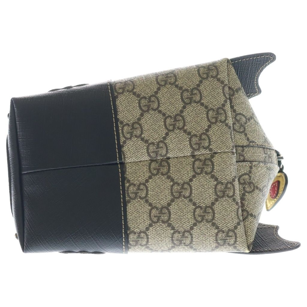 Gucci Children's GG Supreme Handbag Black Beige Leather Silver — view 4
