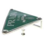 Prada Triangle Logo Metal Belt Buckle Green — view 4
