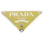 Prada Triangle Logo Metal Belt Buckle Yellow
