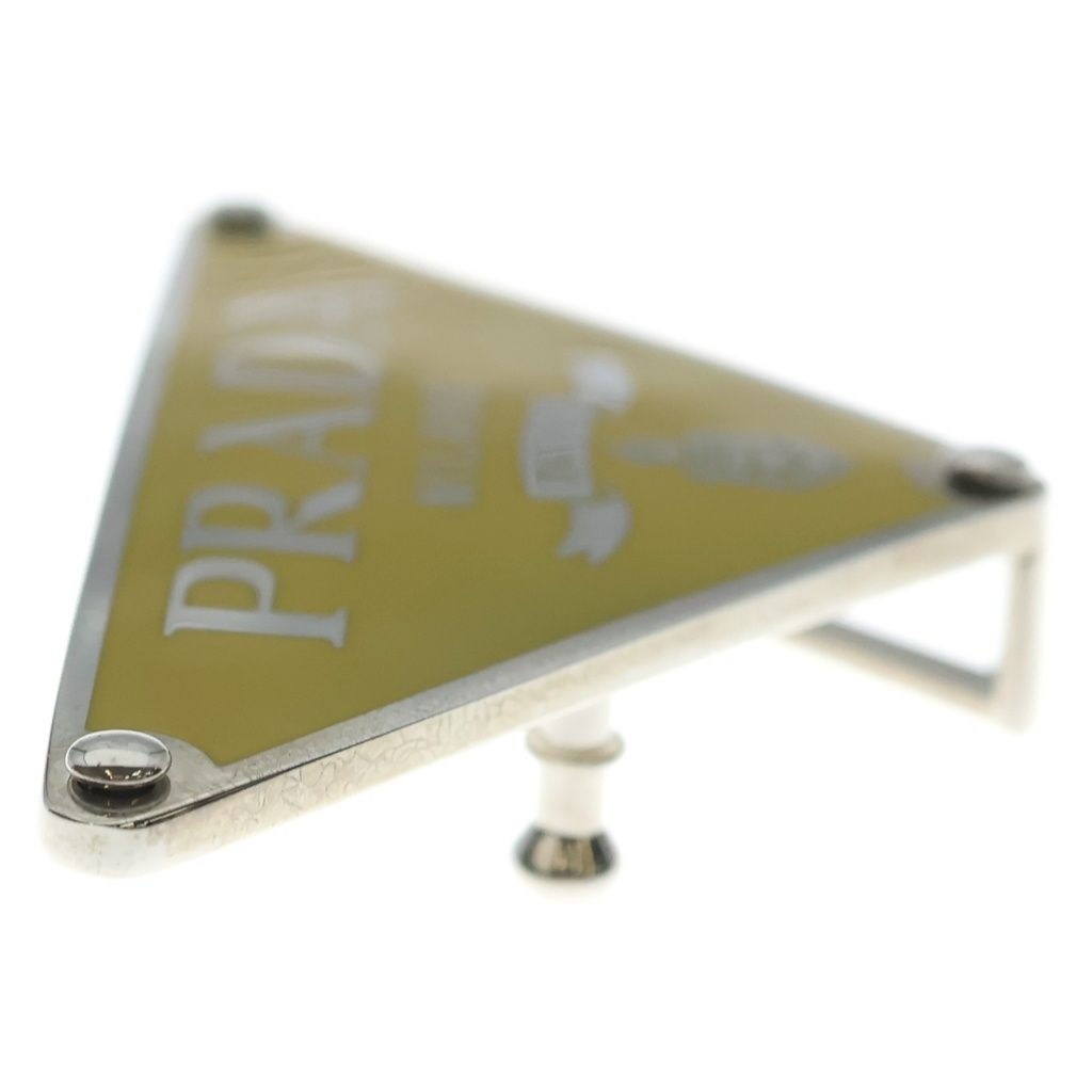 Prada Triangle Logo Metal Belt Buckle Yellow — view 4