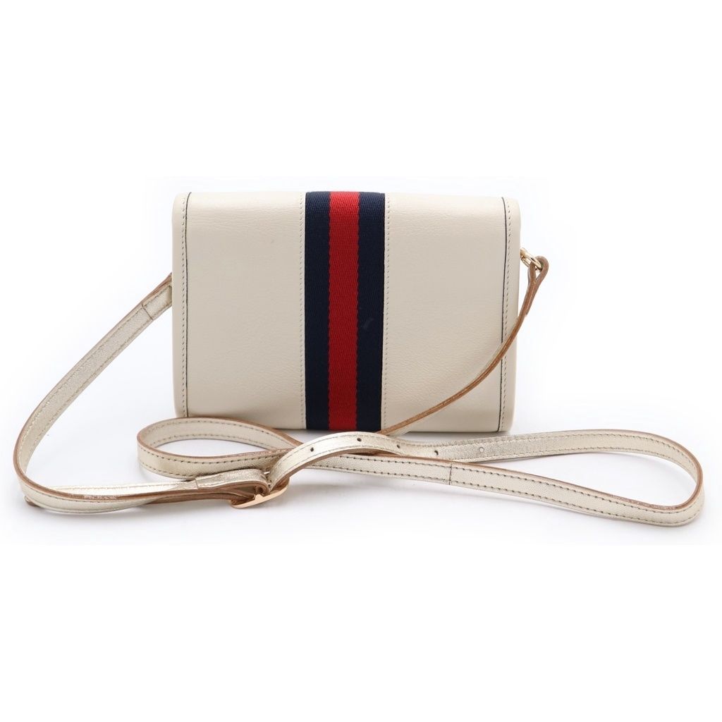 Gucci Raja Mini Shoulder Bag White Leather Gold — view 2