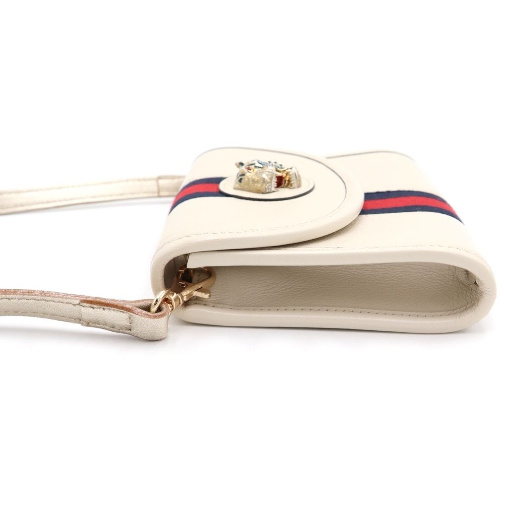 Gucci Raja Mini Shoulder Bag White Leather Gold — view 3