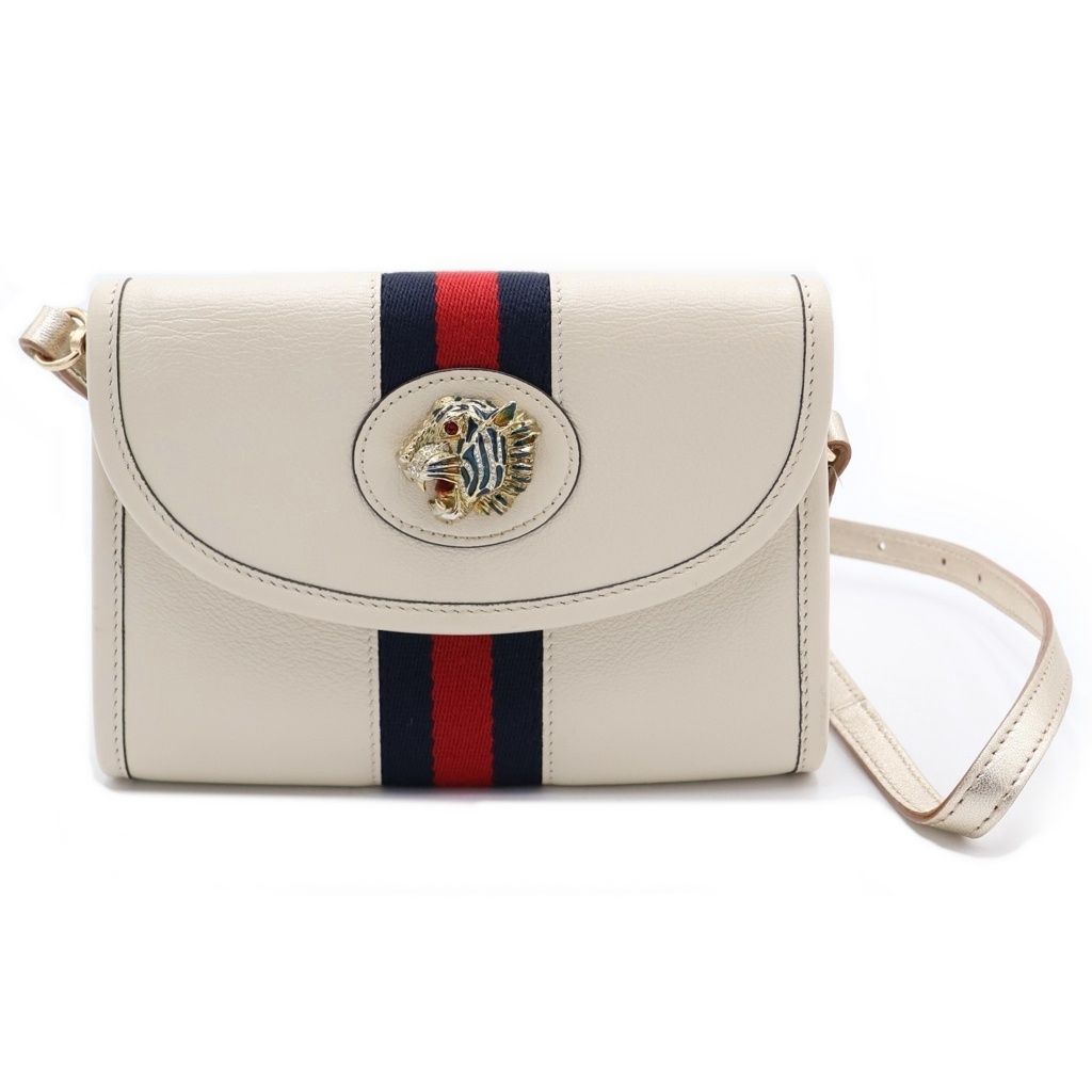 Gucci Raja Mini Shoulder Bag White Leather Gold