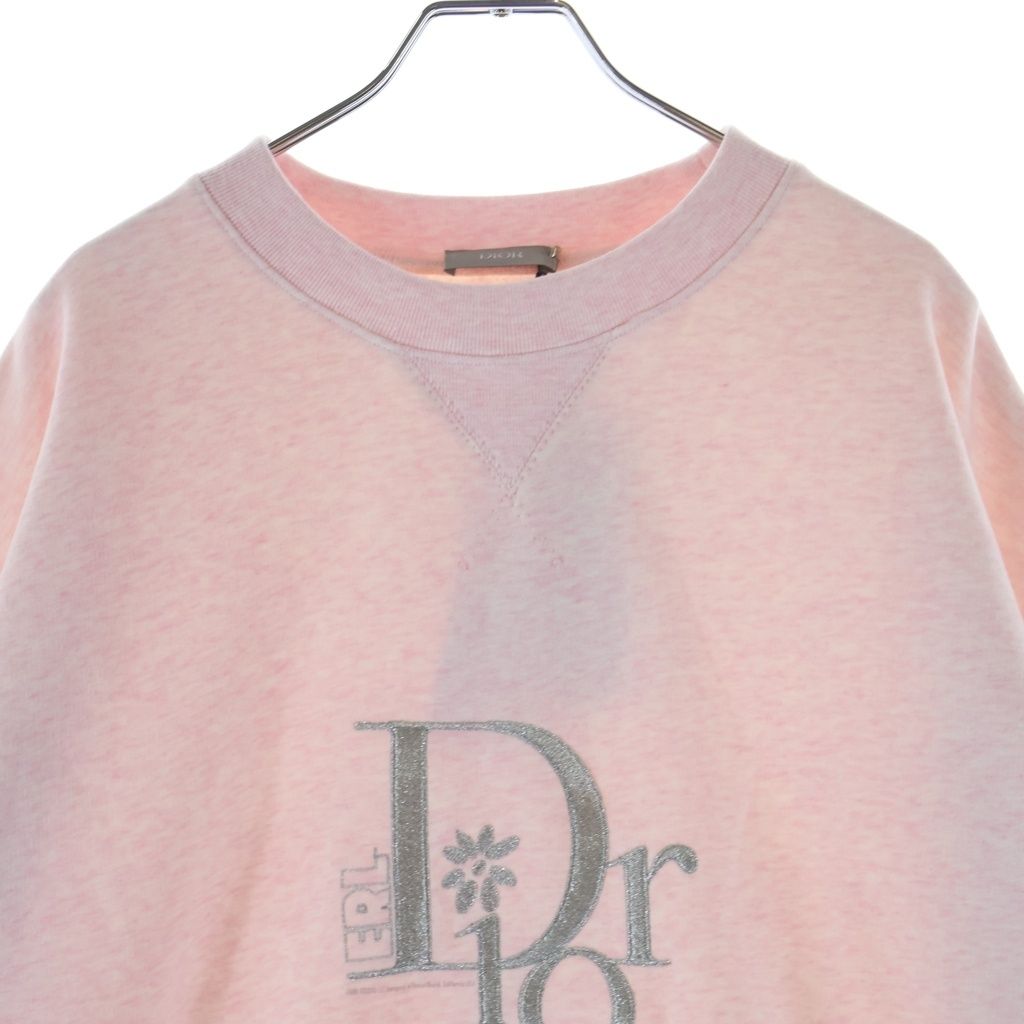 Dior Erl Sweatshirt Logo Embroidery Crew Neck Pink — view 3