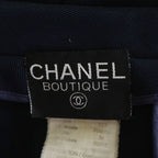 Chanel Boutique Vintage Wool Jacket CC Logo Button Navy — view 8
