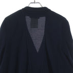 Chanel Boutique Vintage Wool Jacket CC Logo Button Navy — view 4