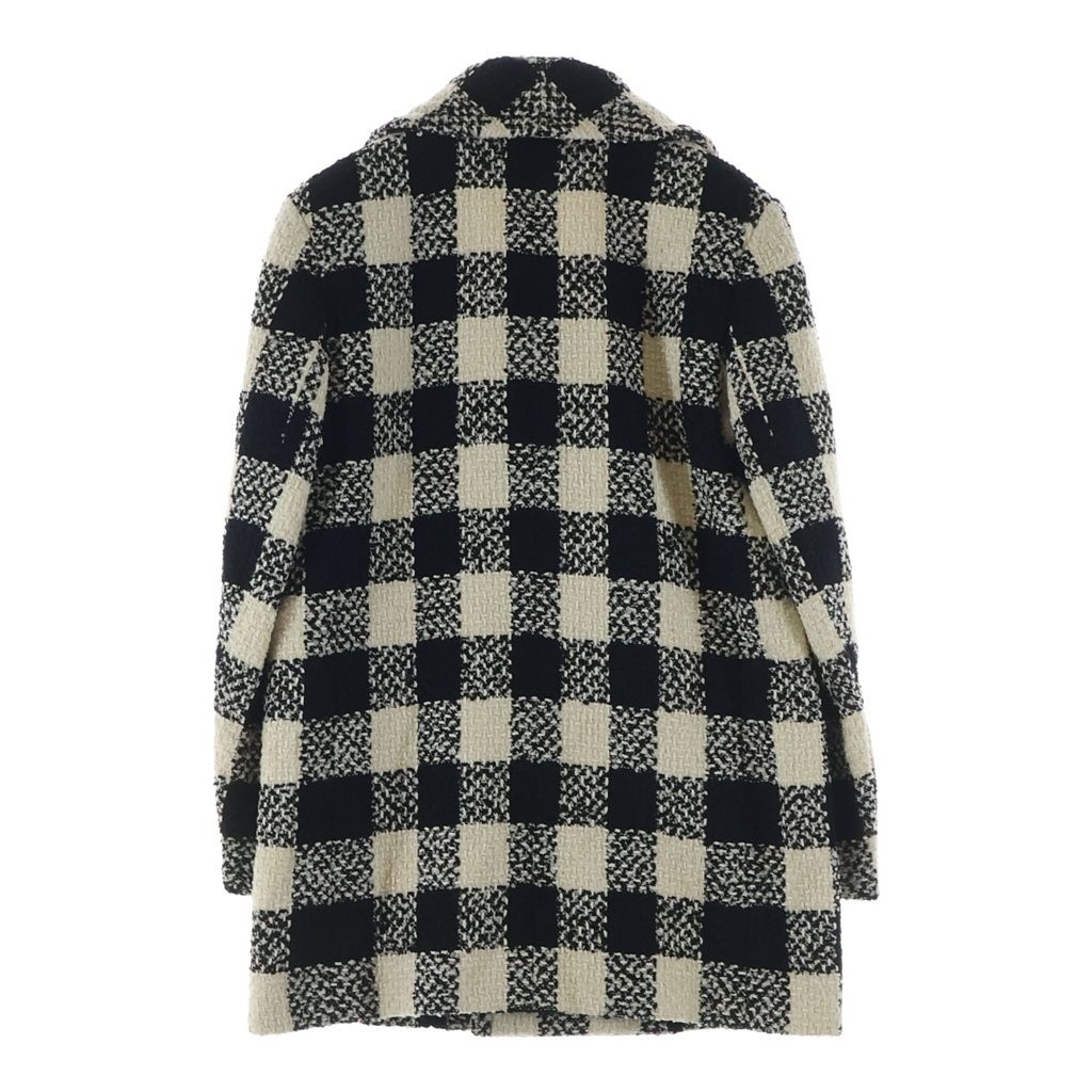 Chanel Tweed Block Check Double Coat White Black — view 2
