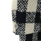 Chanel Tweed Block Check Double Coat White Black — view 5