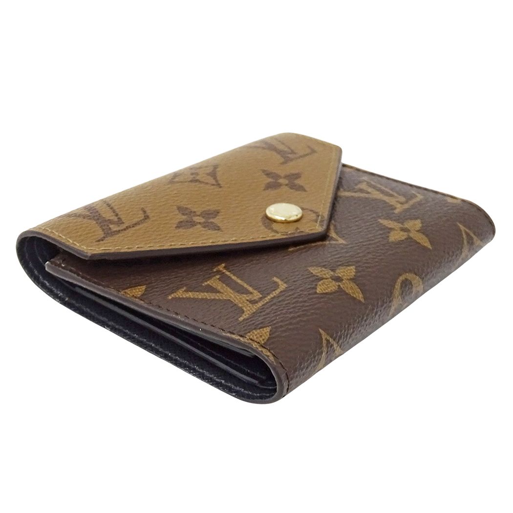 Louis Vuitton Wallet Monogram Reverse Trifold Portefeuille Victorine Brown Mini — view 3