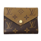 Louis Vuitton Wallet Monogram Reverse Trifold Portefeuille Victorine Brown Mini