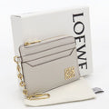 Loewe Square Coin Card Holder Anagram Purse Pebble Grain Calfskin