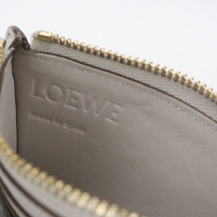 Loewe Square Coin Card Holder Anagram Purse Pebble Grain Calfskin — view 4