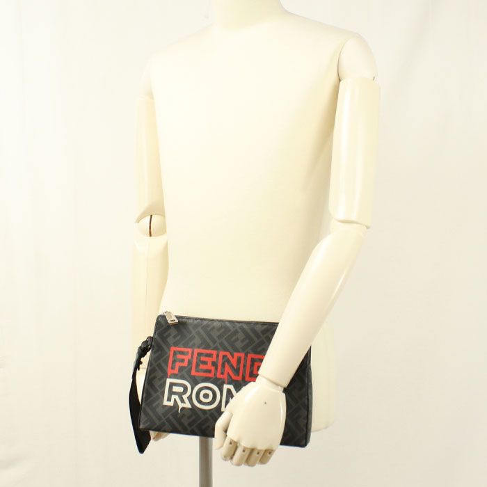 Fendi FF Canvas Clutch Bag — view 7