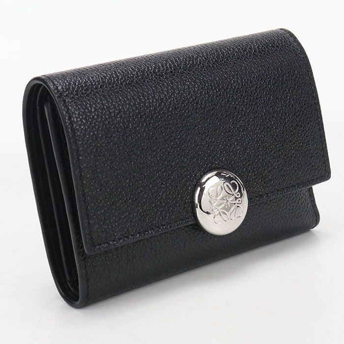 Loewe Vertical Wallet Small Pebble Trifold Mini Grain Calfskin