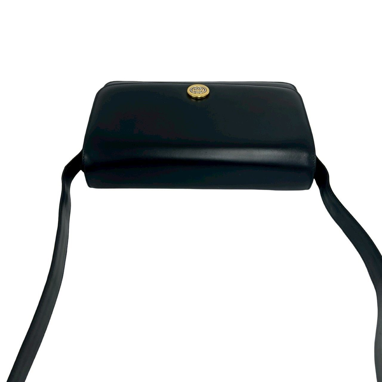 Gucci Vintage GG Logo Leather Mini Shoulder Bag Pochette Navy — view 4