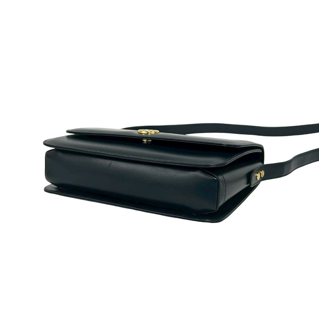 Gucci Vintage GG Logo Leather Mini Shoulder Bag Pochette Navy — view 8