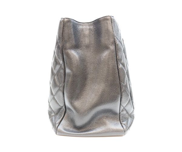Chanel Black Caviar Silver Grand Shopping Tote Bag GST — view 2