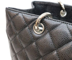 Chanel Black Caviar Silver Grand Shopping Tote Bag GST — view 7