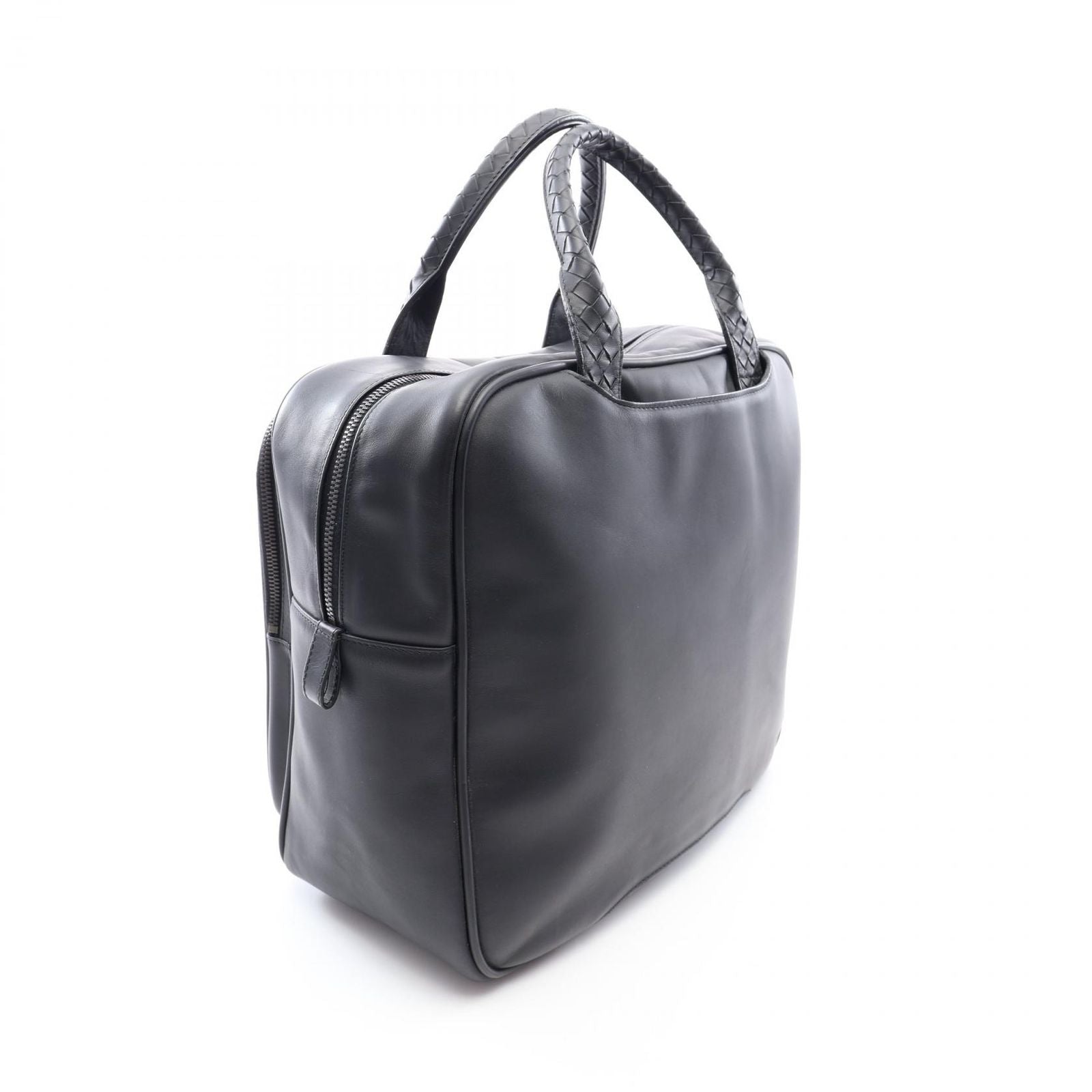 Bottega Veneta Business Intrecciato Black Leather Briefcase — view 2