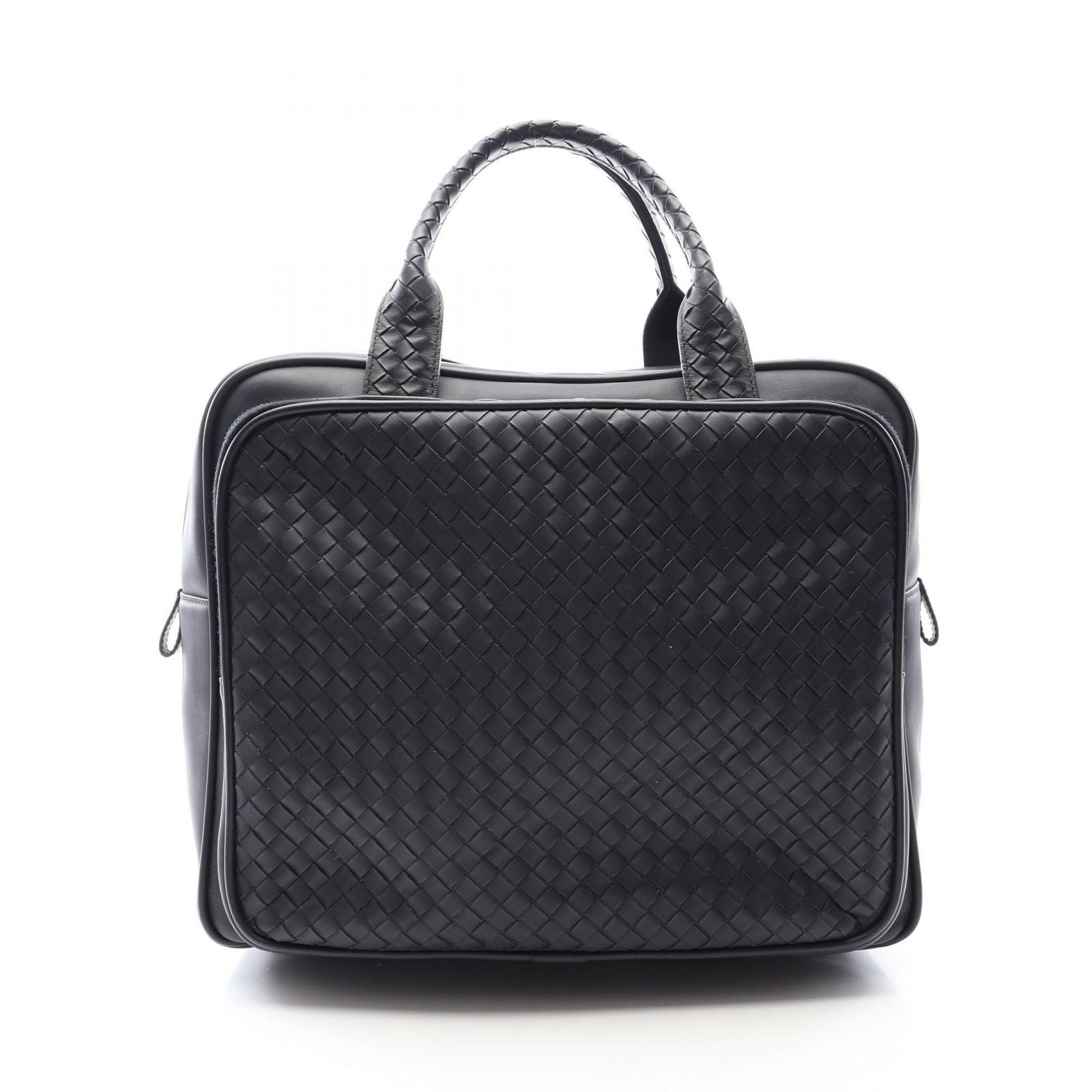 Bottega Veneta Business Intrecciato Black Leather Briefcase