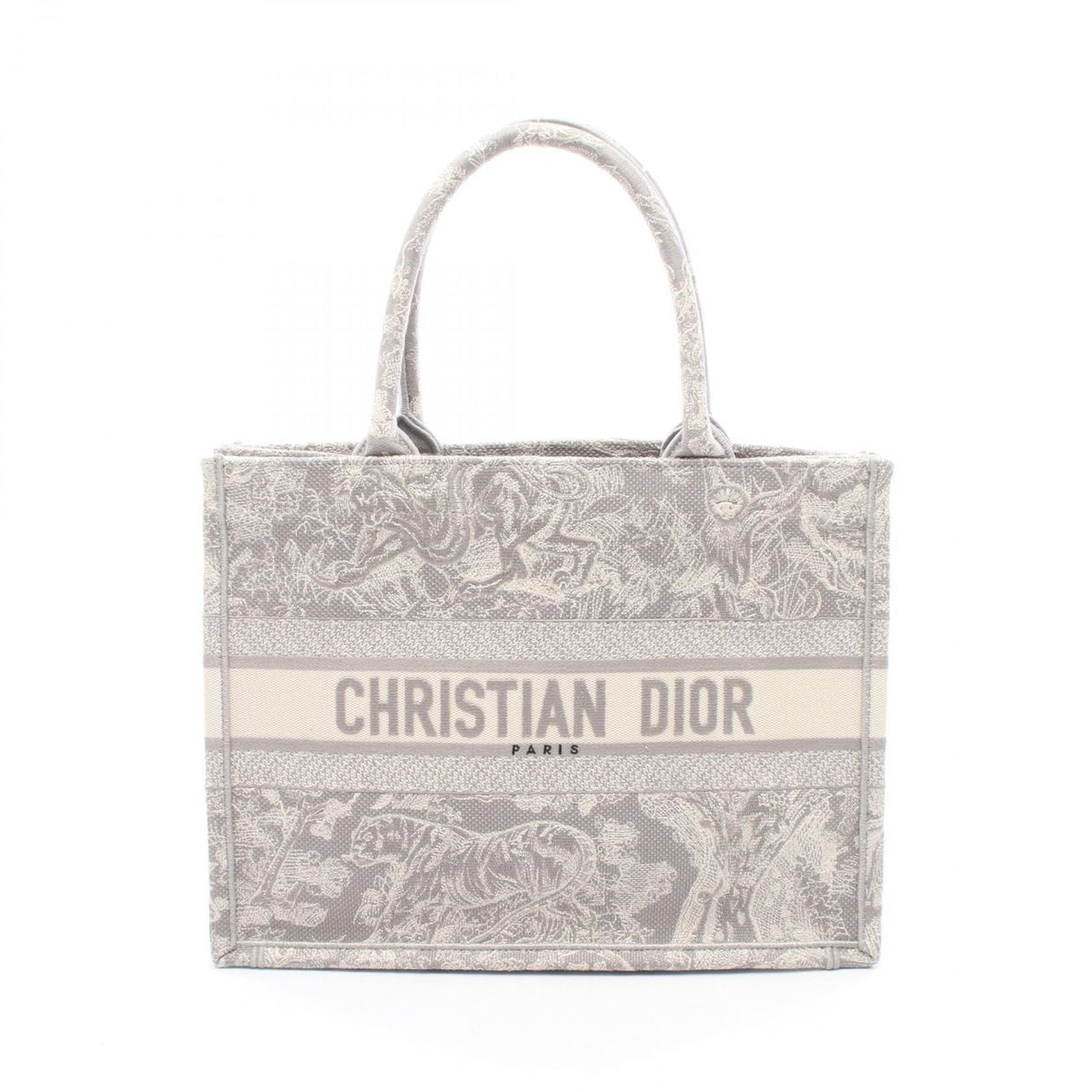 Dior Tote Bag Book Gray Canvas
