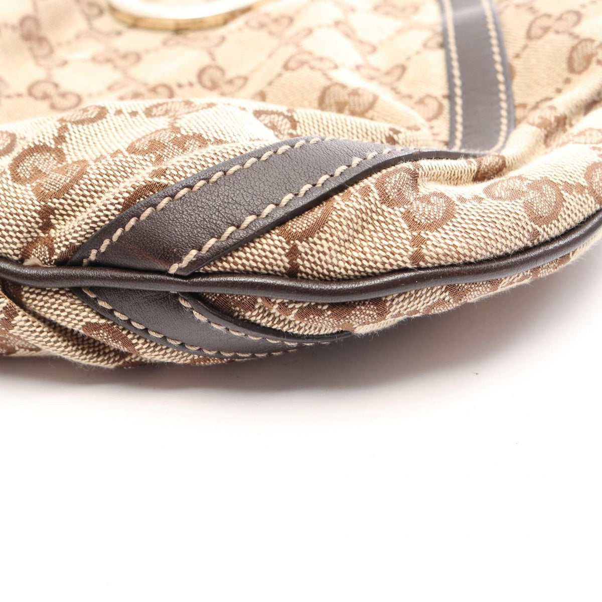 Gucci Shoulder Bag Abbey GG Canvas Beige Dark Brown — view 7