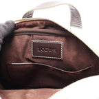 Loewe Handbag Anagram Mini White Dark Brown Canvas Leather Repeat — view 7
