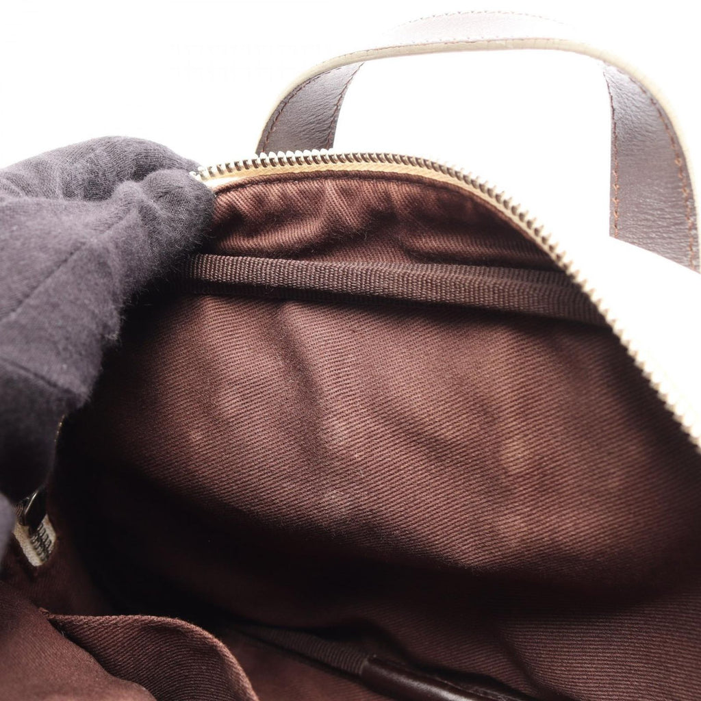 Loewe Handbag Anagram Mini White Dark Brown Canvas Leather Repeat — view 6