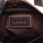 Loewe Handbag Anagram Mini White Dark Brown Canvas Leather Repeat — view 4