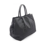Prada Handbag Tessuto Fiocco Ribbon Black Nylon Leather Tote Bag — view 2