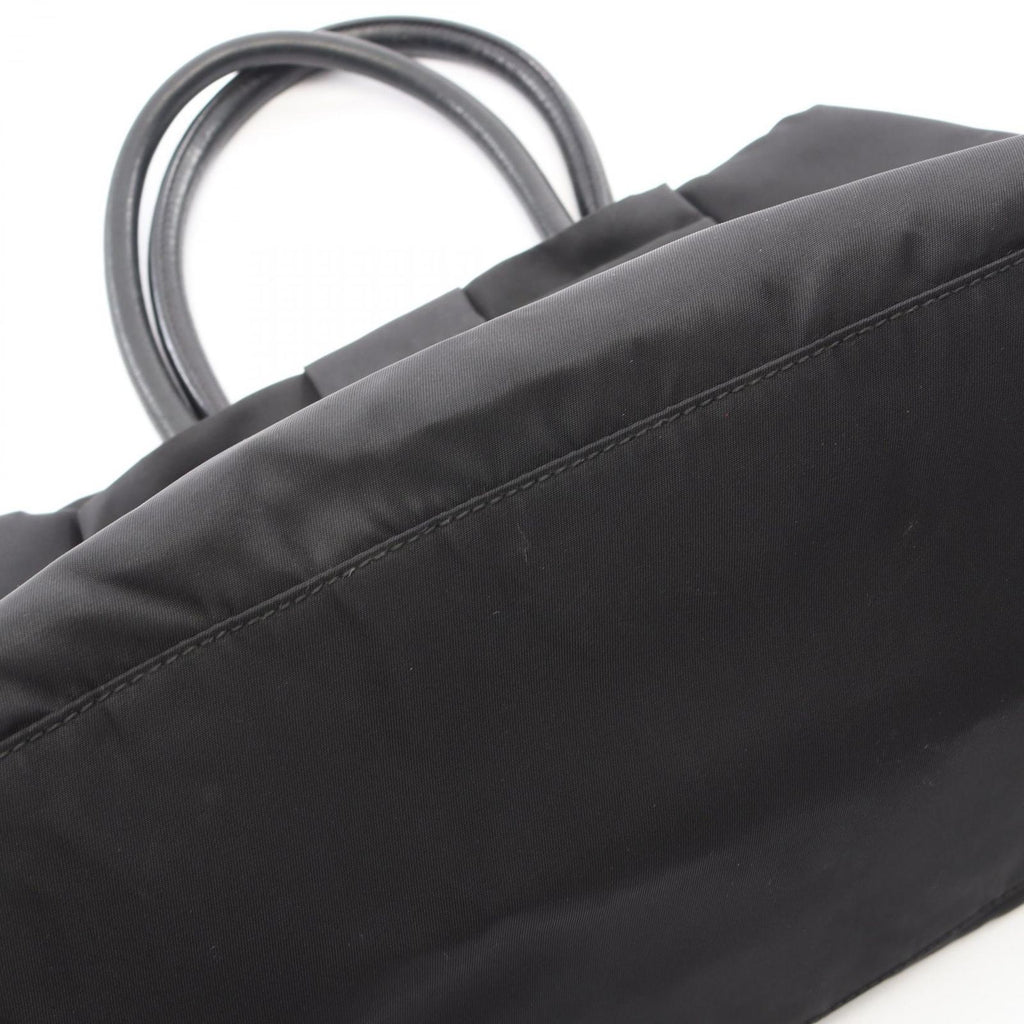 Prada Handbag Tessuto Fiocco Ribbon Black Nylon Leather Tote Bag — view 8