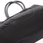 Prada Handbag Tessuto Fiocco Ribbon Black Nylon Leather Tote Bag — view 8