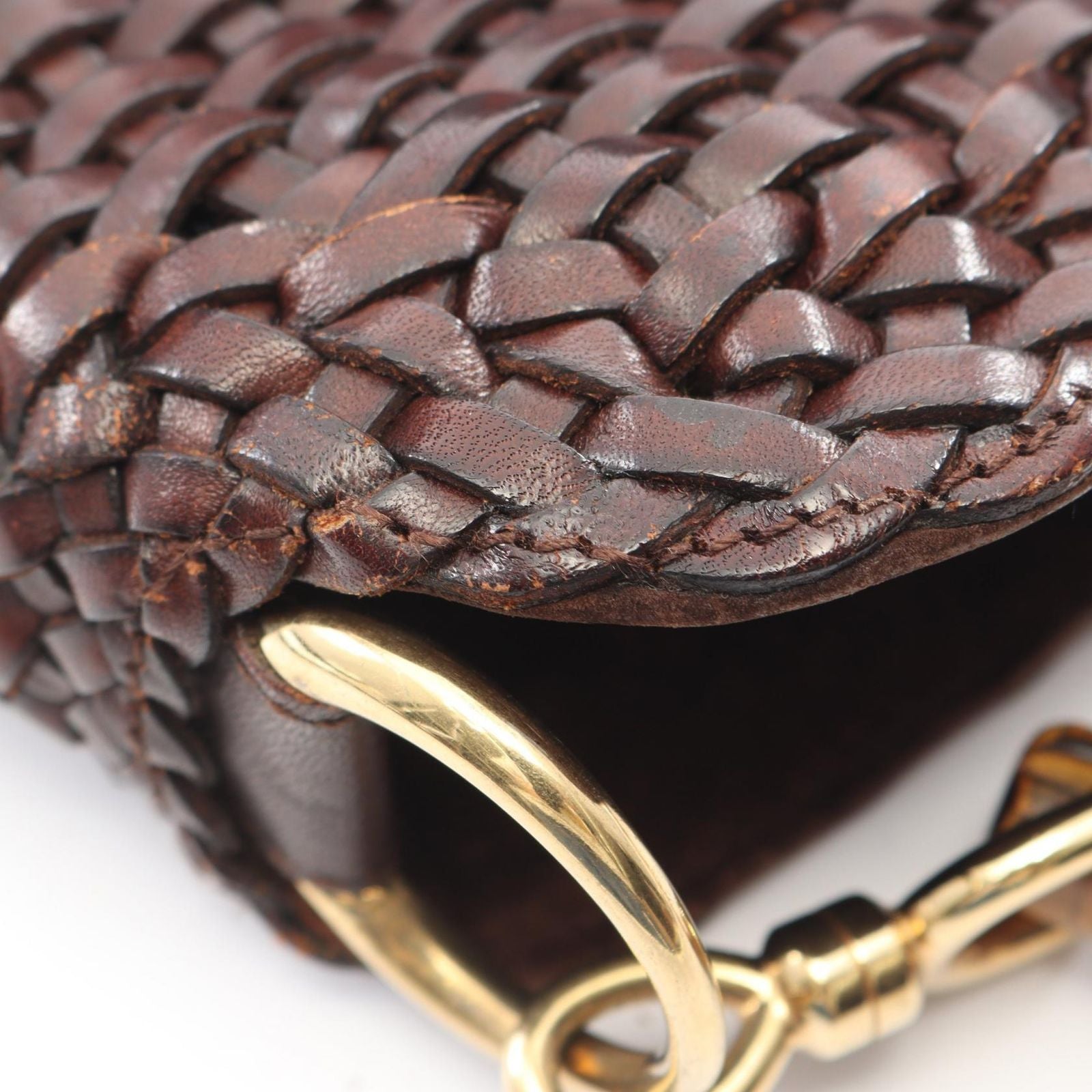 Gucci Handbag Bamboo 2-Way 001 Dark Brown Leather Braided Shoulder Bag — view 7