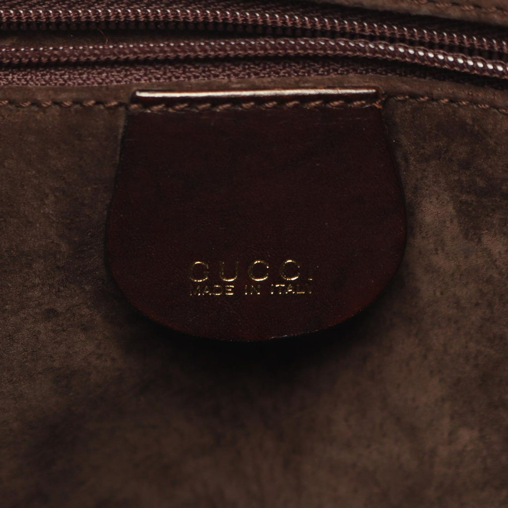 Gucci Handbag Bamboo 2-Way 001 Dark Brown Leather Braided Shoulder Bag — view 4