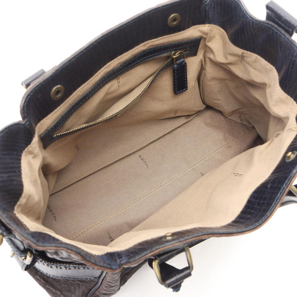 Fendi Handbag Etnico Dark Brown Navy Leather — view 3