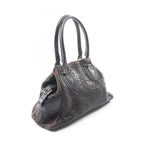 Fendi Handbag Etnico Dark Brown Navy Leather — view 2
