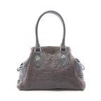 Fendi Handbag Etnico Dark Brown Navy Leather