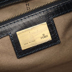 Fendi Handbag Etnico Dark Brown Navy Leather — view 4