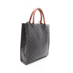 Celine Tote Bag Small Vertical Cover Triomphe 2-Way Black Brown Canvas Leather — view 2