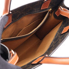 Celine Tote Bag Small Vertical Cover Triomphe 2-Way Black Brown Canvas Leather — view 3