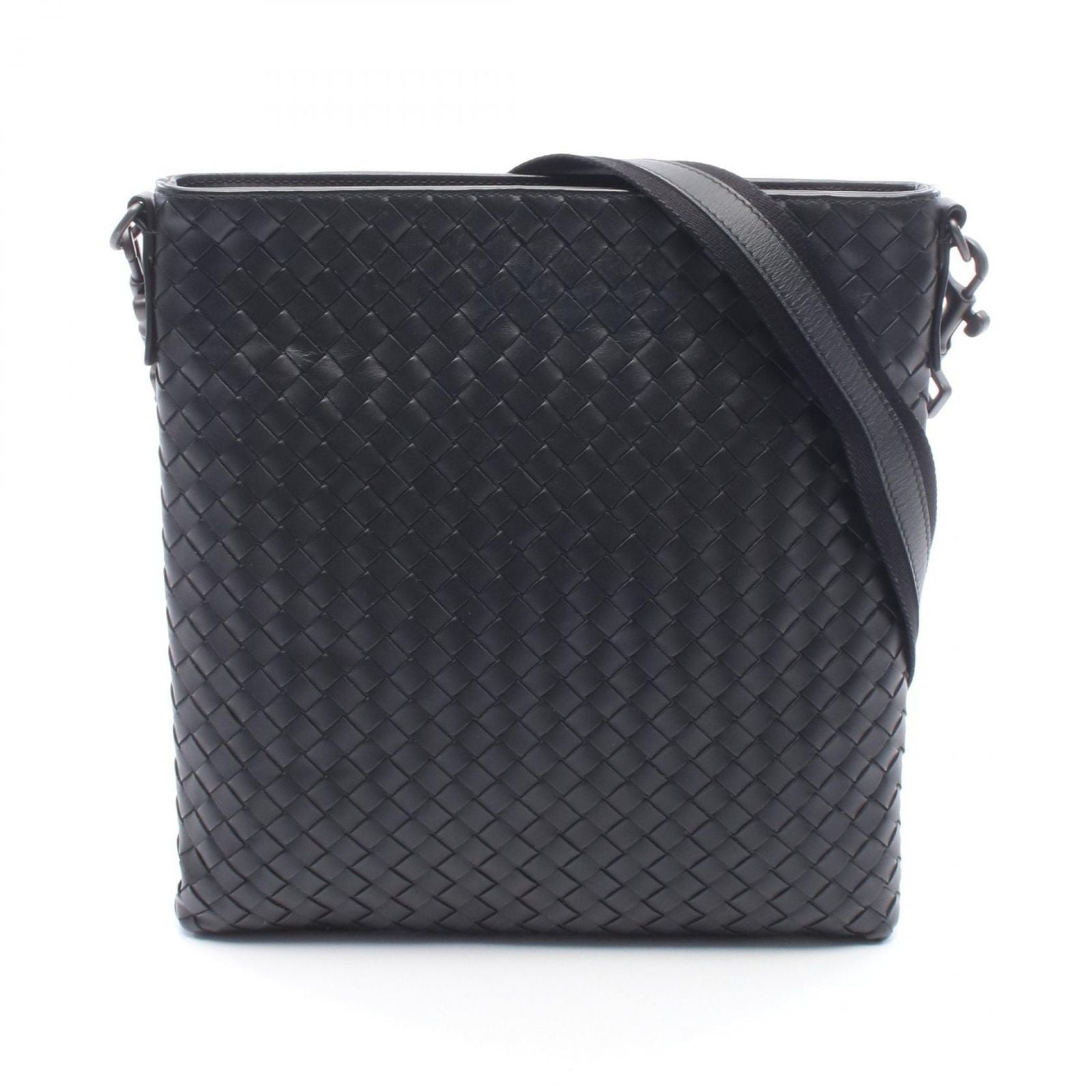 Bottega Veneta Shoulder Bag Intrecciato Black Leather