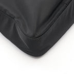 Prada Shoulder Bag Tessuto Bacheli Black Nylon Leather Triangle Logo Chain — view 5