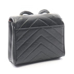 Chanel Shoulder Bag Stitch Black Lambskin Chevron Mini — view 2