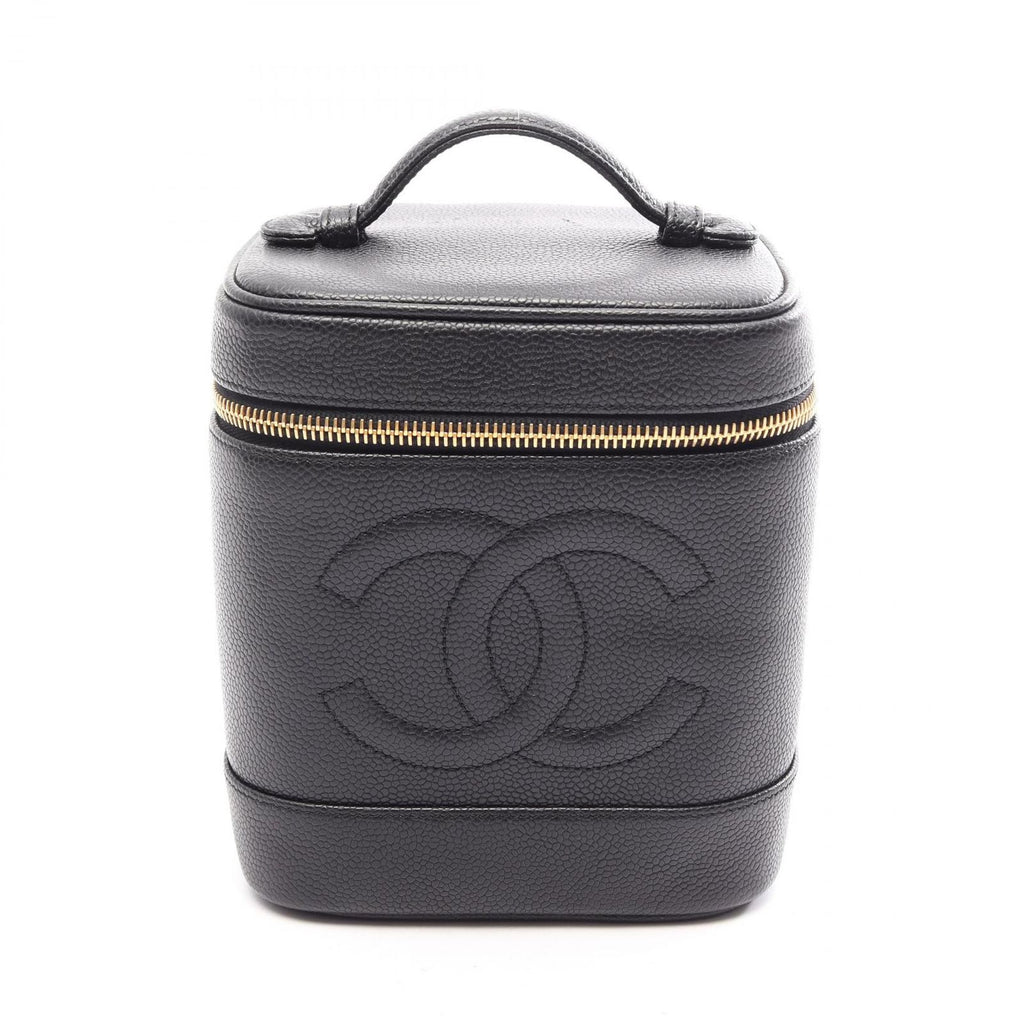 Chanel Handbag CC Logo Black Caviar Leather