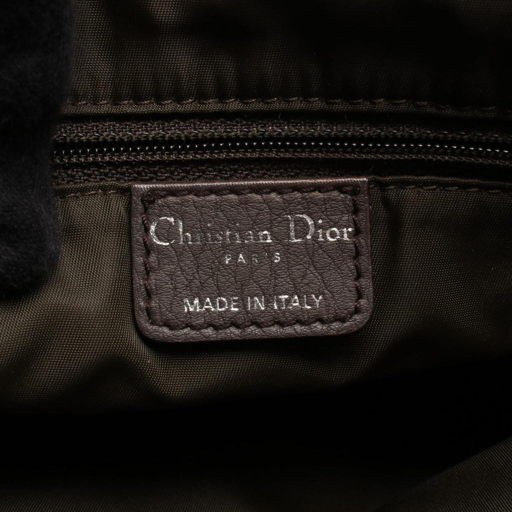 Dior Shoulder Bag Street Chic Trotter Dark Brown Canvas Leather — view 4