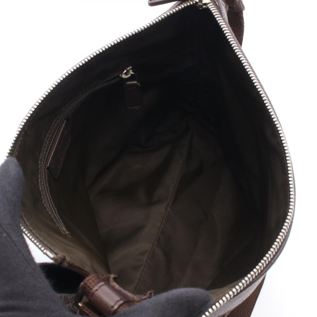 Dior Shoulder Bag Street Chic Trotter Dark Brown Canvas Leather — view 3